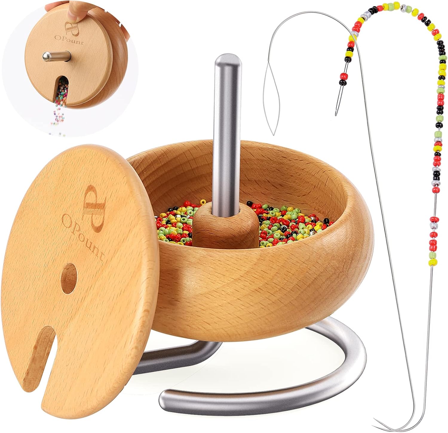 PP OPOUNT Bead Spinner for Quickly String Glass Beads, Bead Spinner