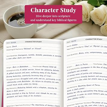 Bible Study Journal for Women Guided Christian Notebook with Bible Reading Tracker, Prayer Prompts, Church Notes & Bible Study Supplies, Bible Journaling Kit, Beautiful Faith Gift for Her