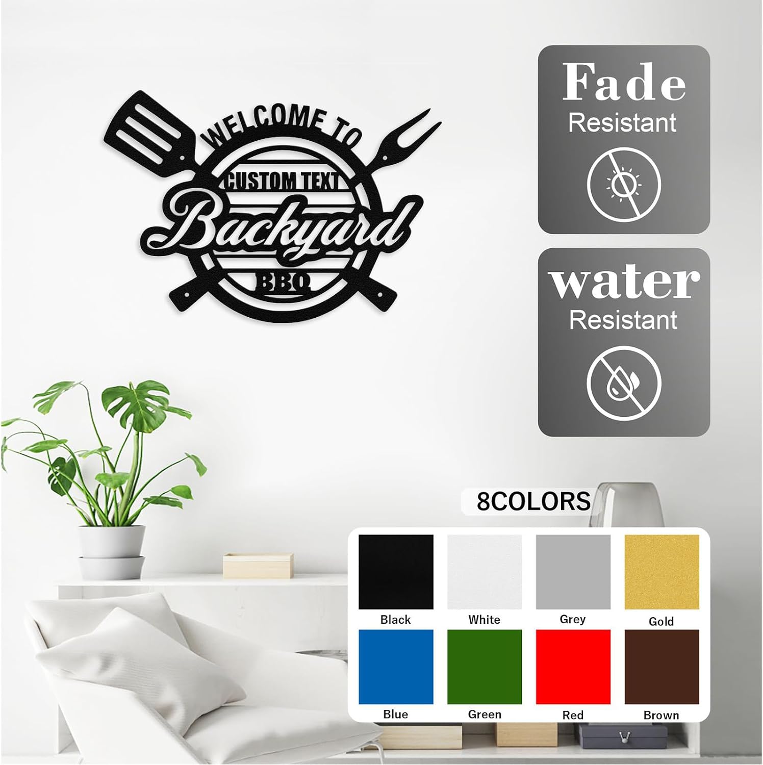 Custom BBQ Metal Sign, Bar & Grill Metal Wall Art, BBQ Sign for outside image 4