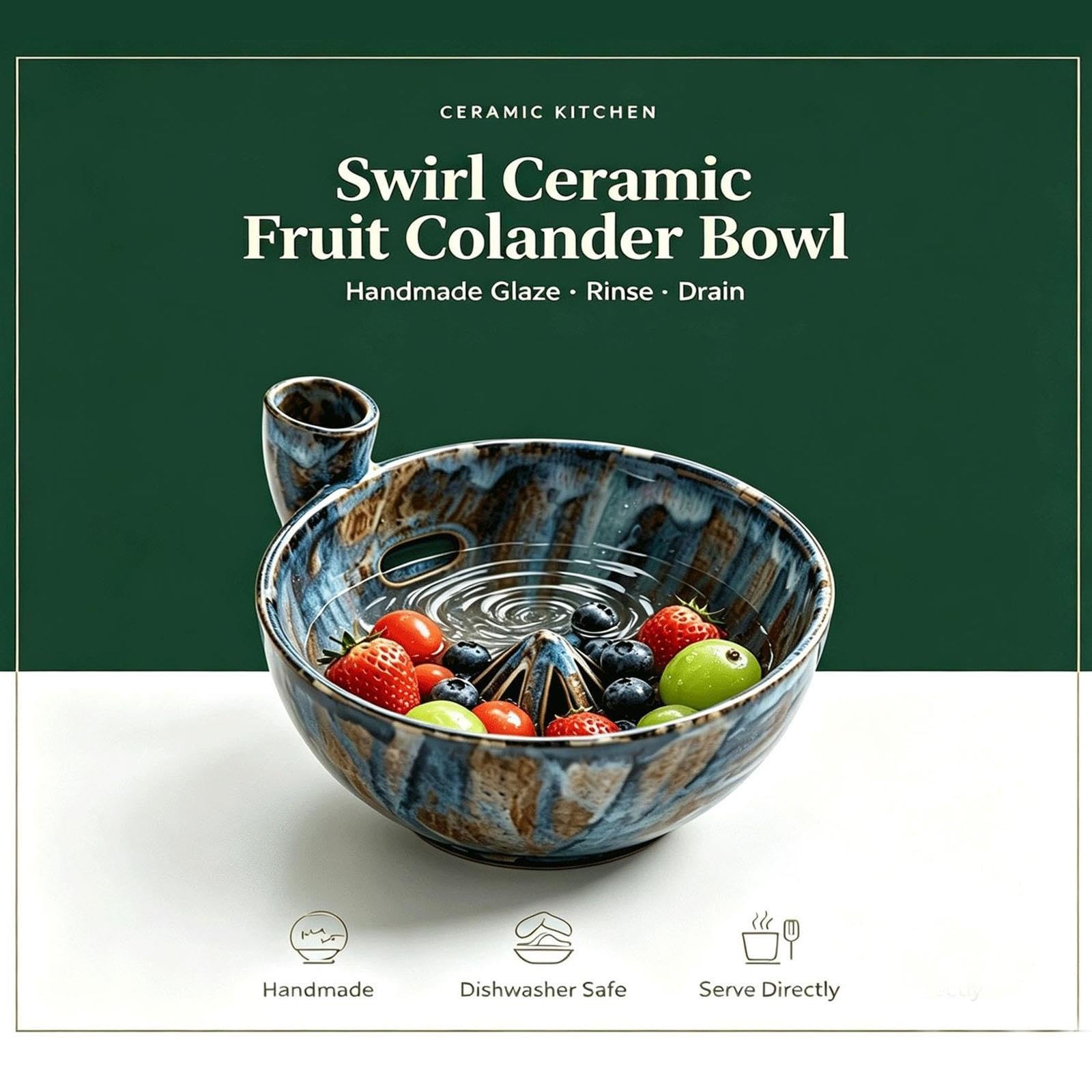 Lava Frutta Vortice In Ceramica Con Risciacquo Automatico, Lavafruit