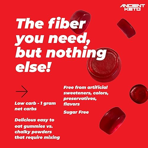 Miniatura 4 de Gomitas de fibra keto sin azúcar para adultos  Suplemento vitamínico Keto para hombres y mujeres  Prebióticos de alta fibra a base de plantas,