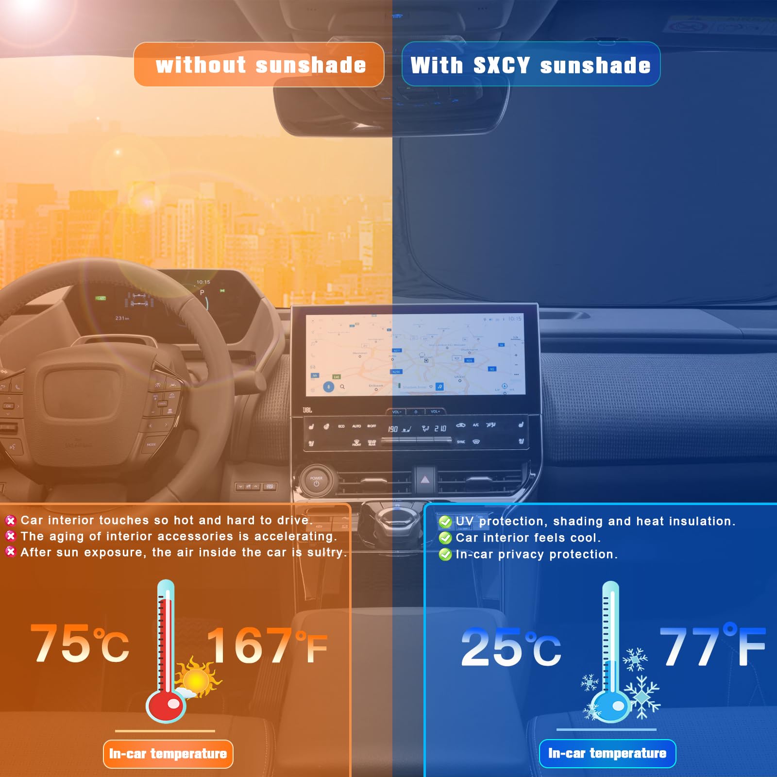 Amazon.com: SXCY for 2023 2024 2025 Toyota bZ4X Windshield