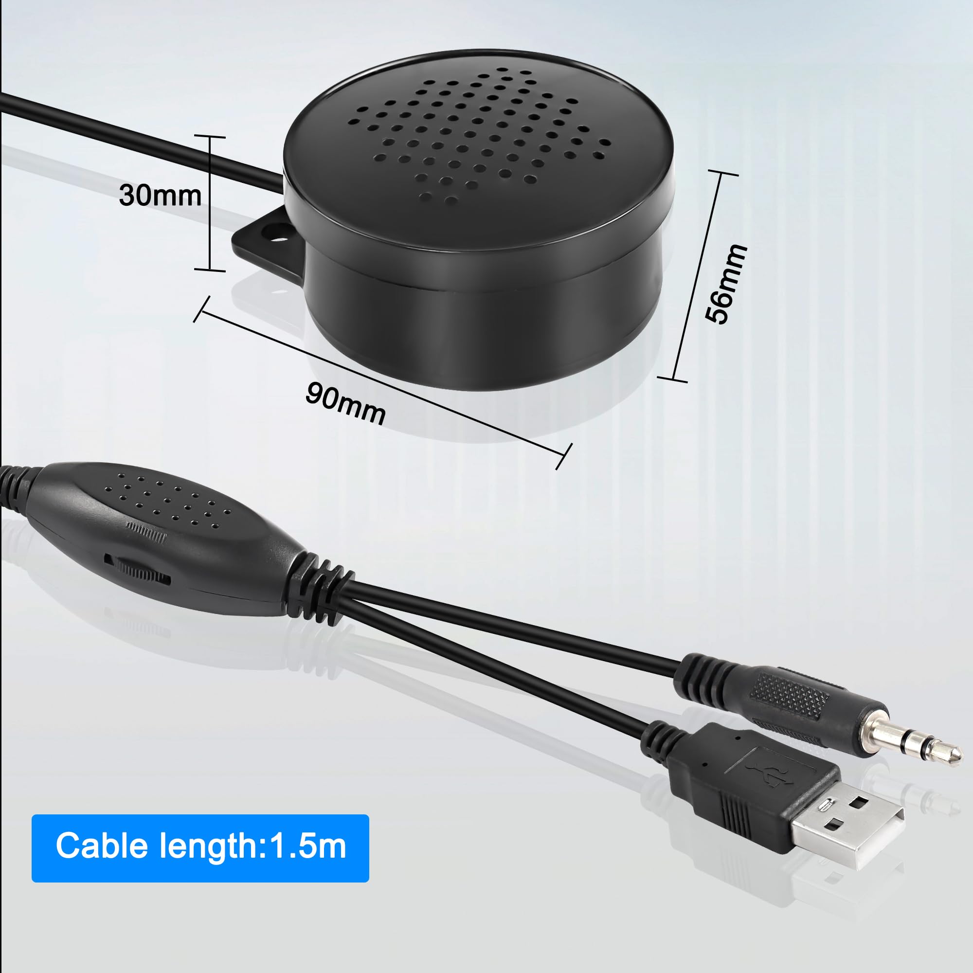 MEIRIYFA Haut-parleur ordinateur pour bureau et portable, avec USB et entrée AUX 3,5 mm