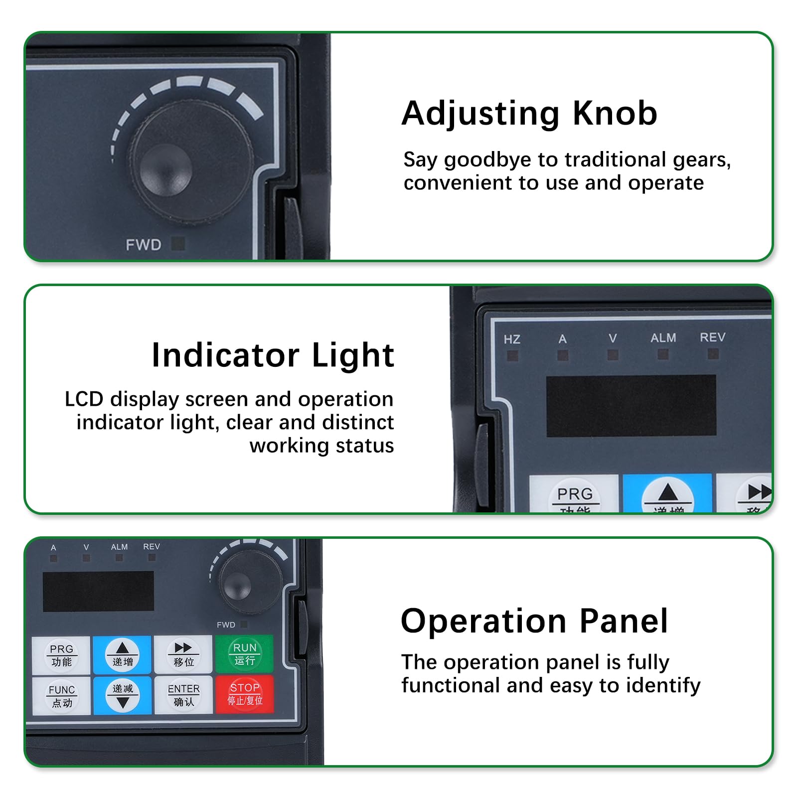 3kw Convertitore di frequenza 220V ingresso monofase 220V uscita trifase 220V 3kw Variatore di frequenza CNC Inverter di frequenza rimovibile modello 230VEE (con cavo di prolunga da 1,5m)