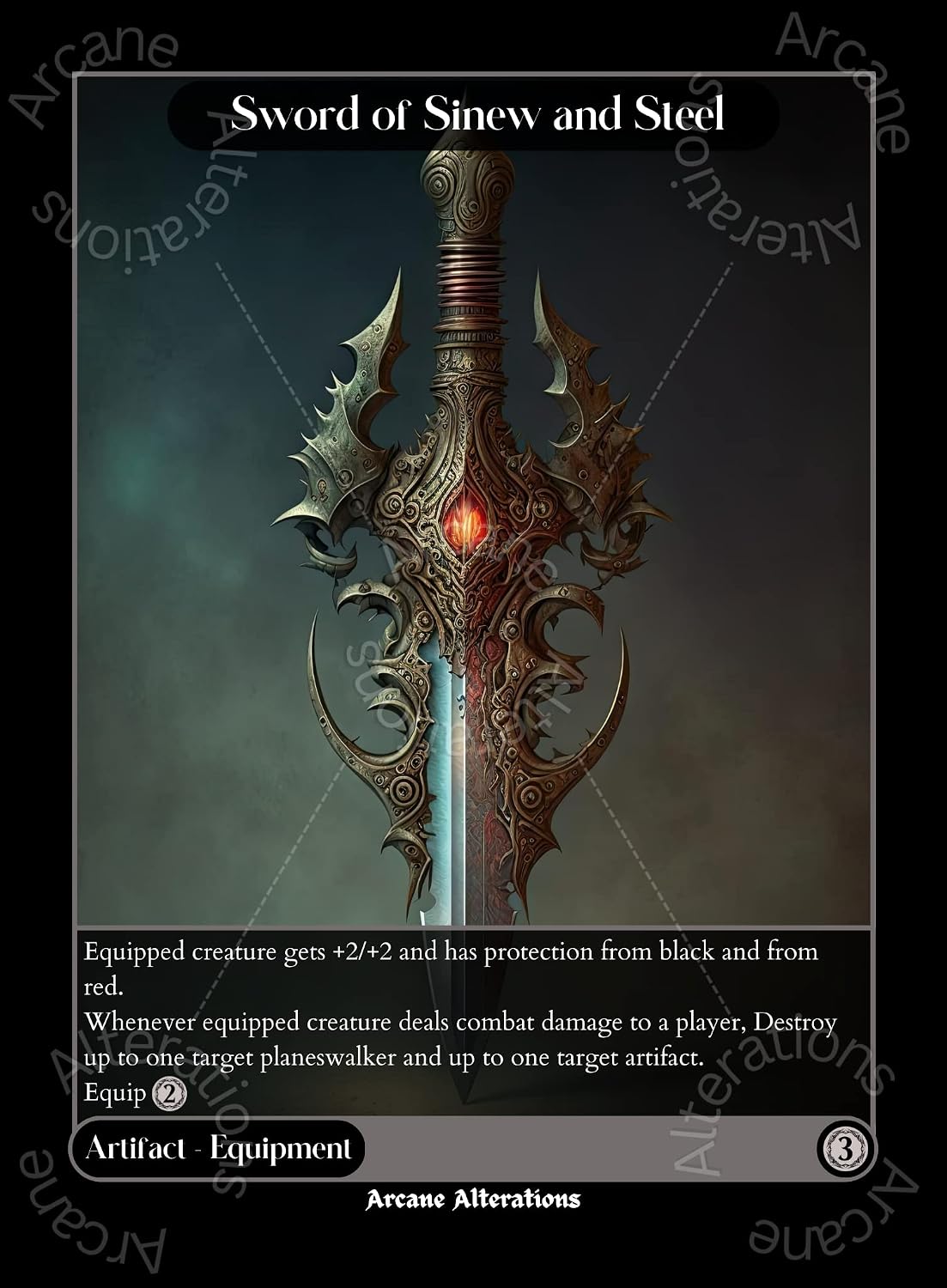 Sword of Sinew and Steel - Altered Art Custom Card