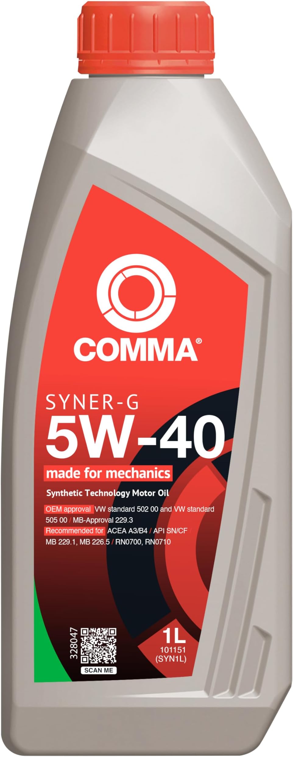 SYN1L 1L Syner-G Full Synthetic 5W40 Motor Oil