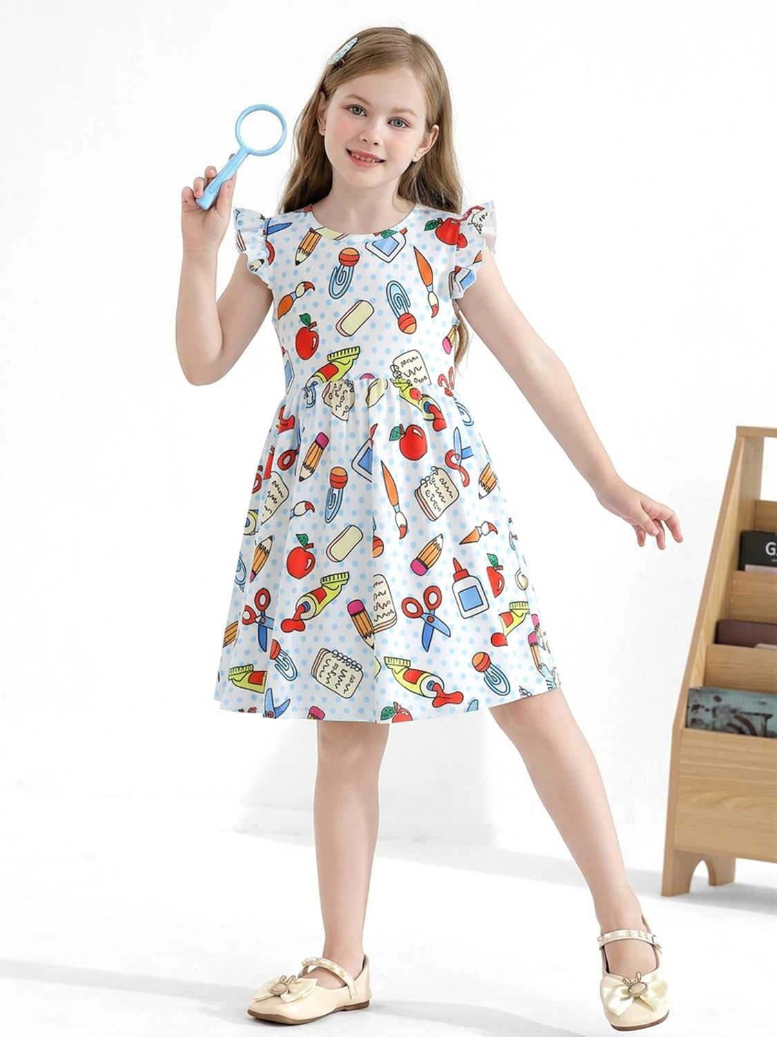 Toddler Girl Back to School Dress First Day of School Outfits for Girl 3-8Y