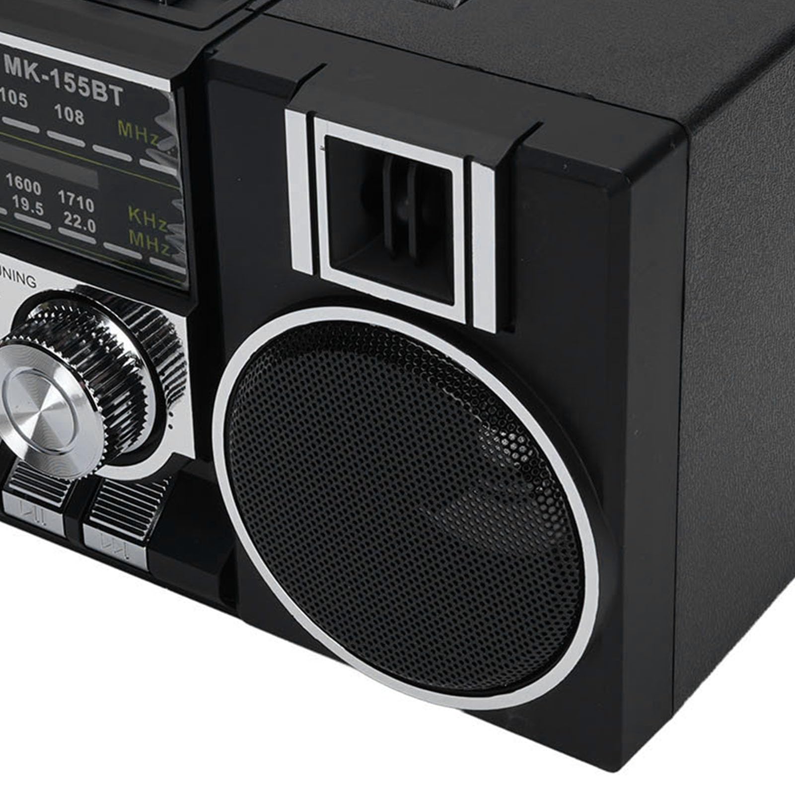 Radio FM Am SW Portátil, Banda Completa con Altavoz Bluetooth y Controladores Duales de 5 W para Baño de Garden (Negra)