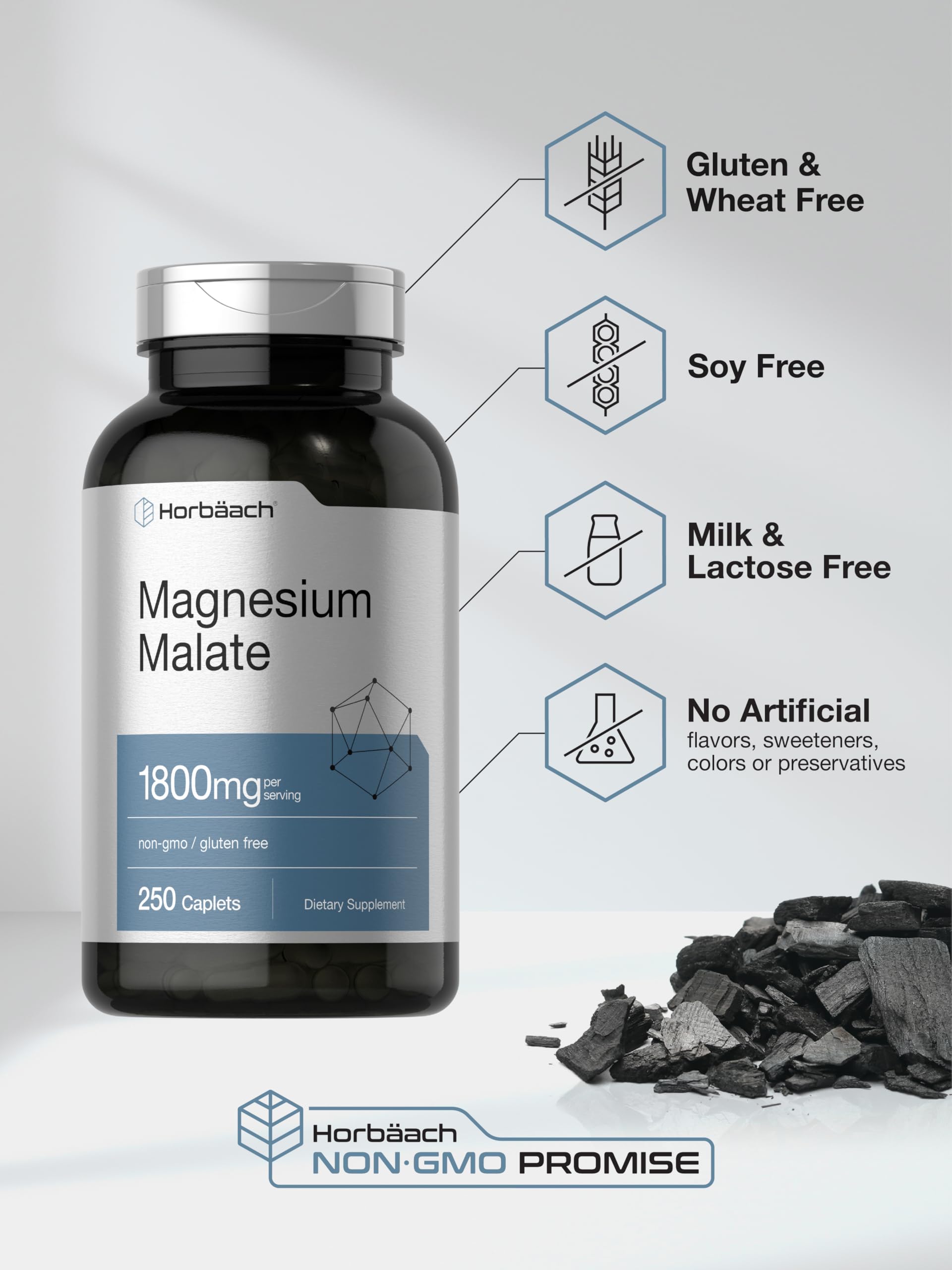 Horbäach Magnesium Malate | 1800mg | 250 Caplets — Amazon image 5