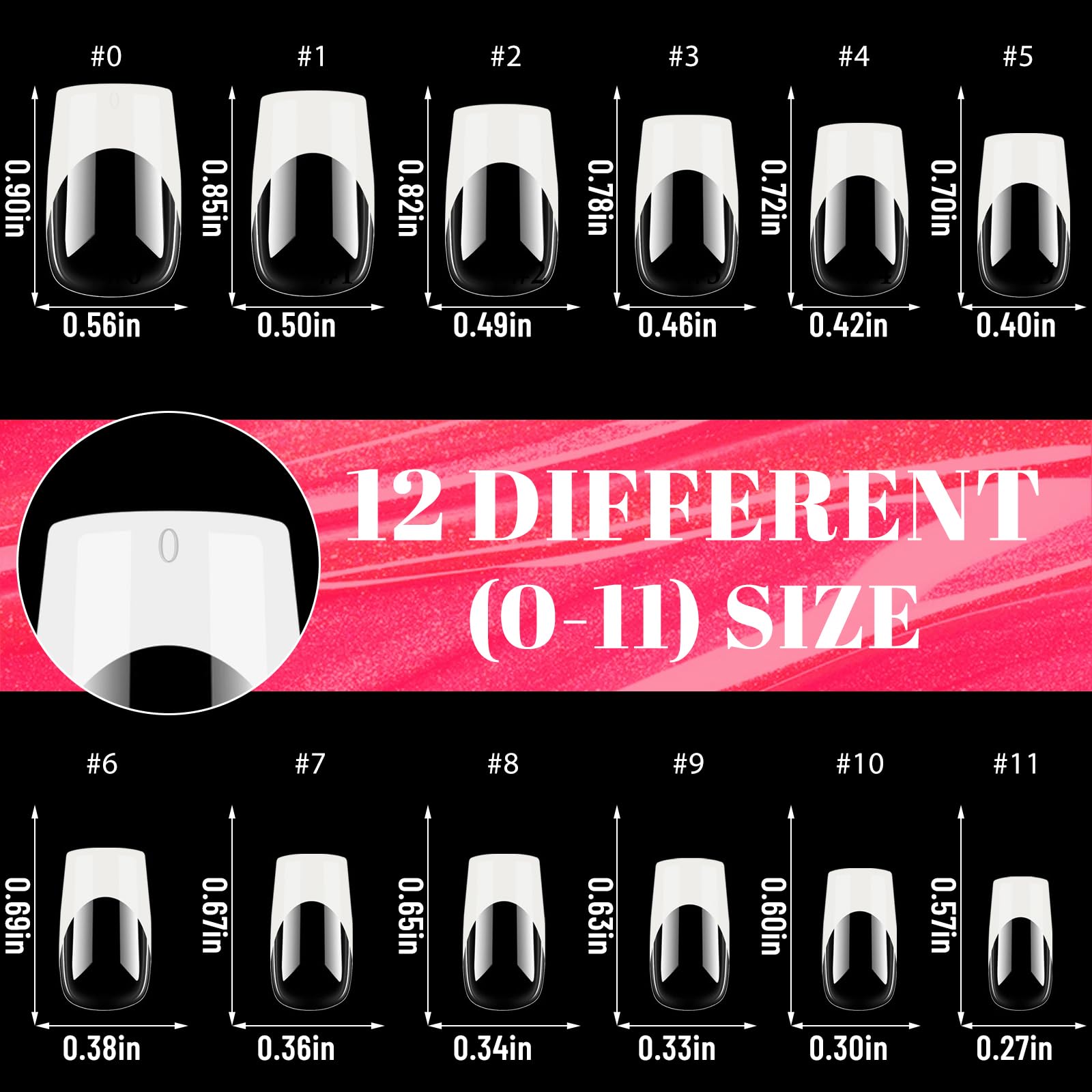 Weiße French Tip Press on Nails, 120 Stück quadratische Nagelspitzen kurze French Tip Nägel, klare Acrylnägel drücken auf volle Abdeckung künstliche Nägel