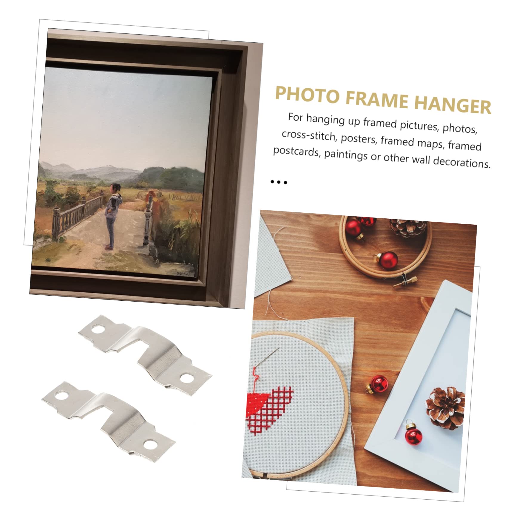 ARTIBETTER Kit Di Ganci A D Da 10 Set Ganci Per Cornici A Doppio Foro Facili Da Installare Ganci Da Parete Per Foto Incorniciate Decorazioni 50 Pezzi * 10