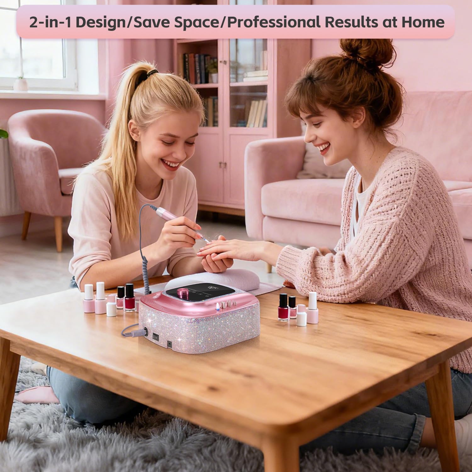 2-in-1 Rechargeable Cordless UV Nail Lamp & Electric Nail Drill Kit