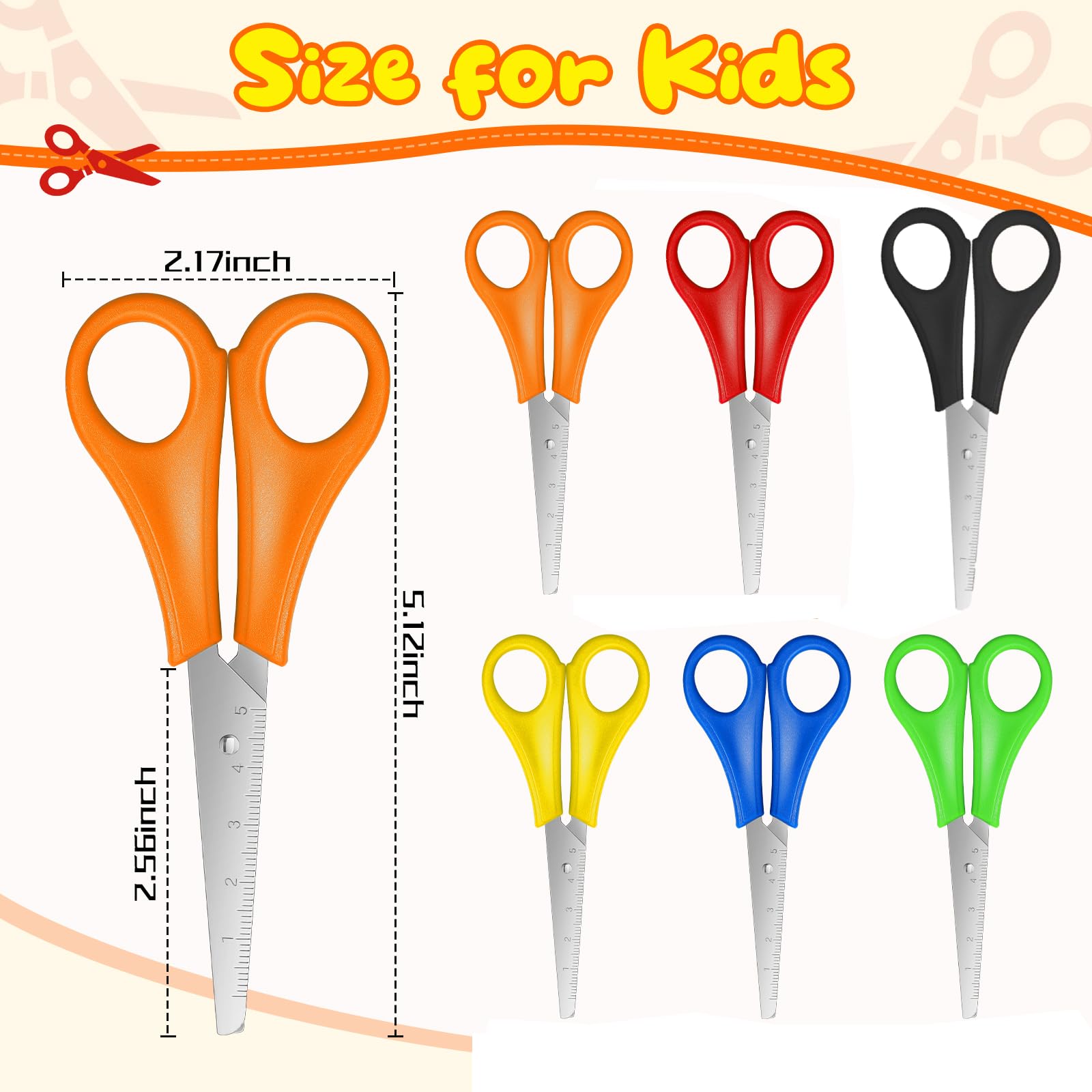 240 Stück Kinderscheren für Schule, 12,7 cm, Schülerschere, Kinderschere, stumpfe Spitze, Sicherheitsschere, Edelstahl-Papierschere für Kindergarten, primäres Bastelprojekt (240)