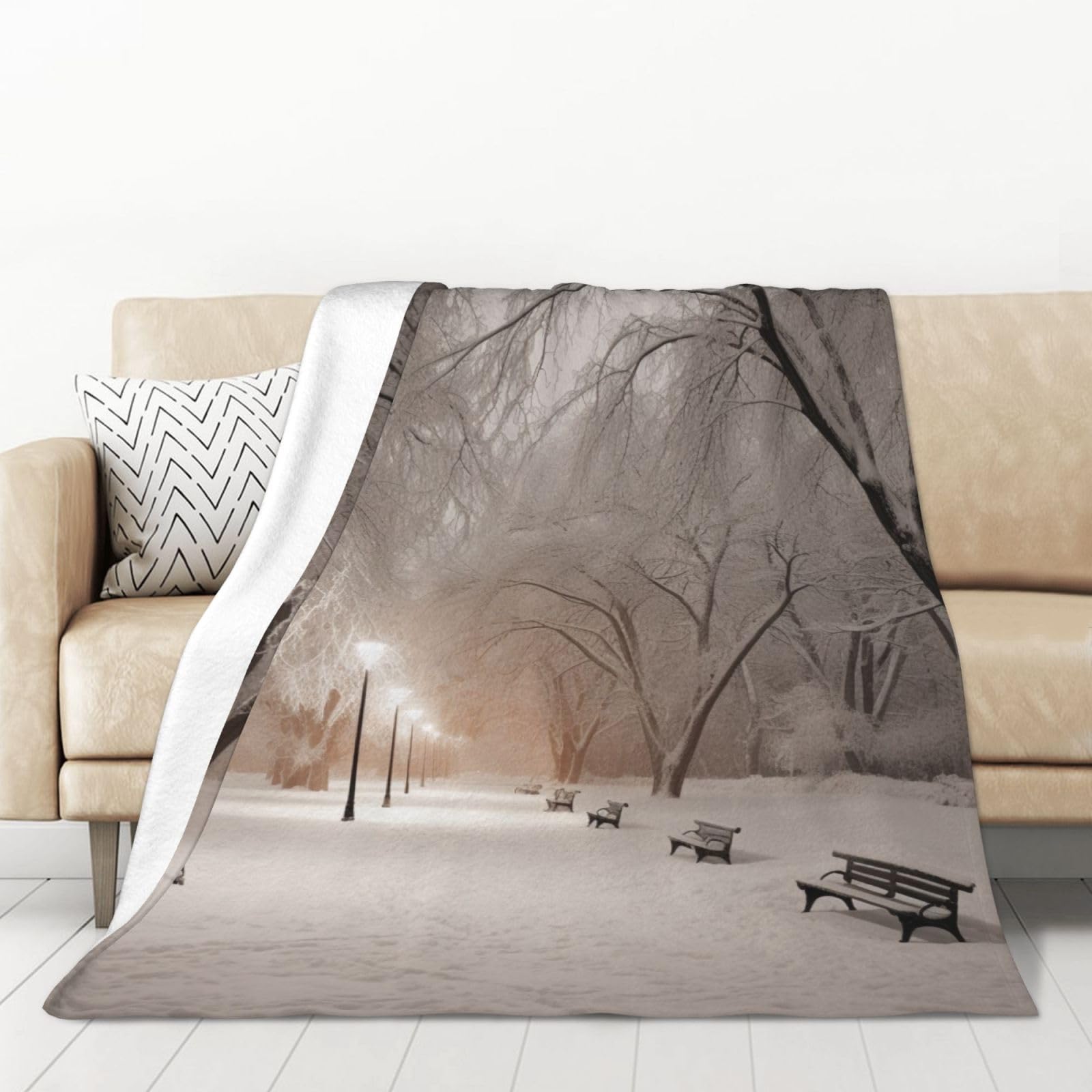 Couverture chaude flanelle Winter Park idée cadeau idéale pour salon