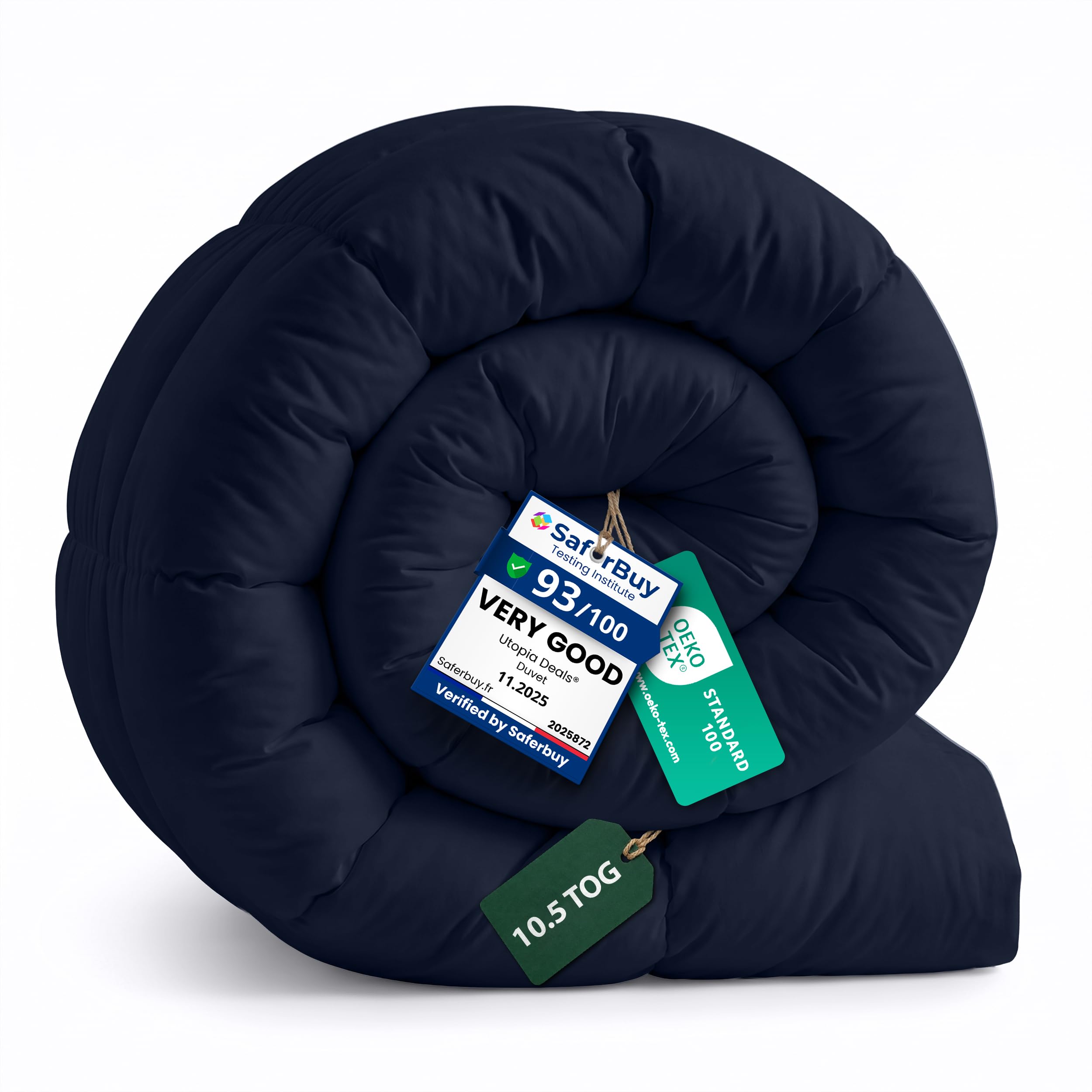 Utopia Bedding Duvet 10.5 tog with Corner Tabs - Box Stitched Duvet (10.5 Tog - 200x200, Navy) — image 1