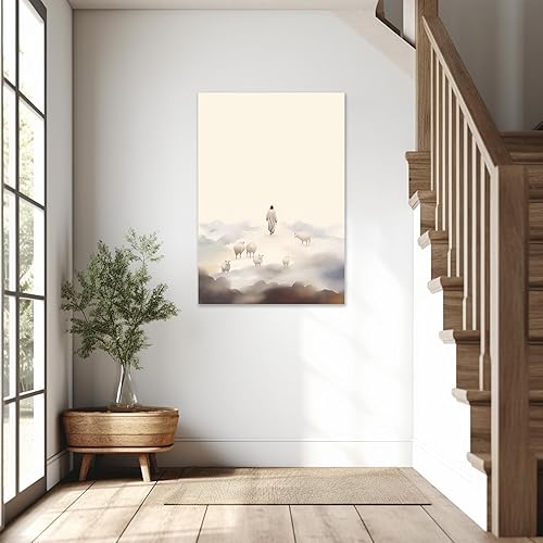 Vista 57 de Arte de pared de Jesús y el niño, póster minimalista bohemio cristiano, lienzo para pared, imagen abstracta de Jesús, arte cristiano religioso Jesús