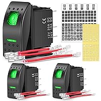 Vista 1 de Nilight - Paquete de 3 interruptores basculantes con calcomanías DIY de brillo nocturno, interruptores de luz LED SPST de 5 pines