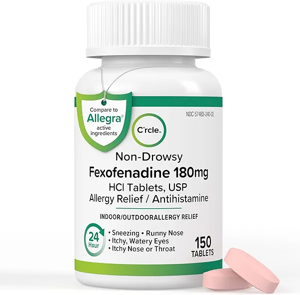 Fexofenadine 180mg Allergy Pills - Non Drowsy 24 Hour Allergy Medicine for All Day Relief - Antihistamine Tablets for Adults (150 Count)