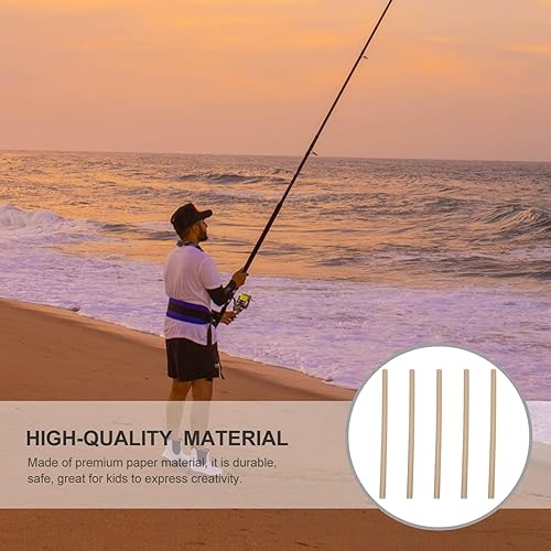 Miniatura 7 de Ipetboom 5 tubos de cartón, rollos de cartón redondos de 26.6 pulgadas de largo hechos a mano para caña de pescar y carrete de toalla para