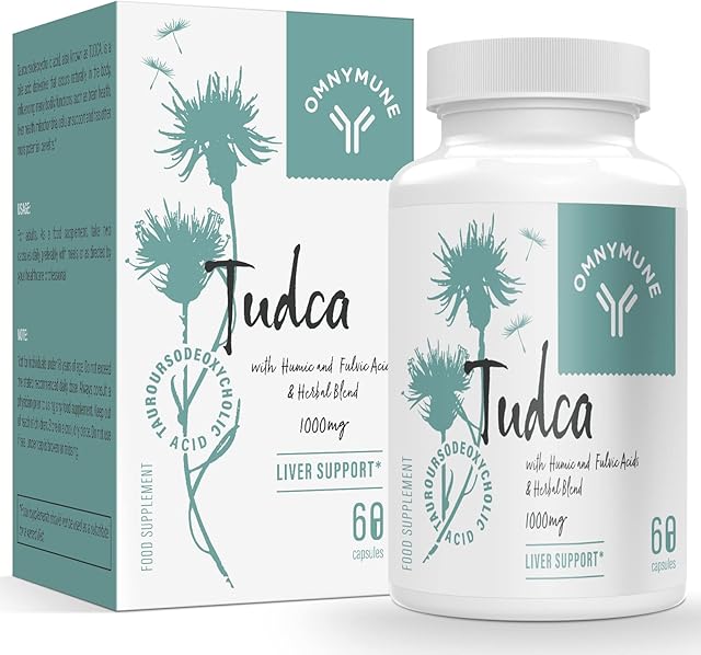 Tudca Liver Support Supplement,Tauroursodeoxycholic Acid Complex 1000mg Per Servings, Bile Salts for Detox Cleanse & Repair,Kidney,Gallbladder,60 Capsules