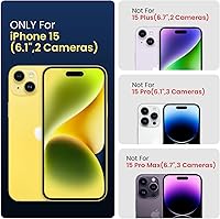 Vista 6 de FireNova Designed for iPhone 15 Case, Silicone Upgraded [Camera Protection] Phone Case with [2 Screen Protectors], Soft Anti-Scratch Microfiber