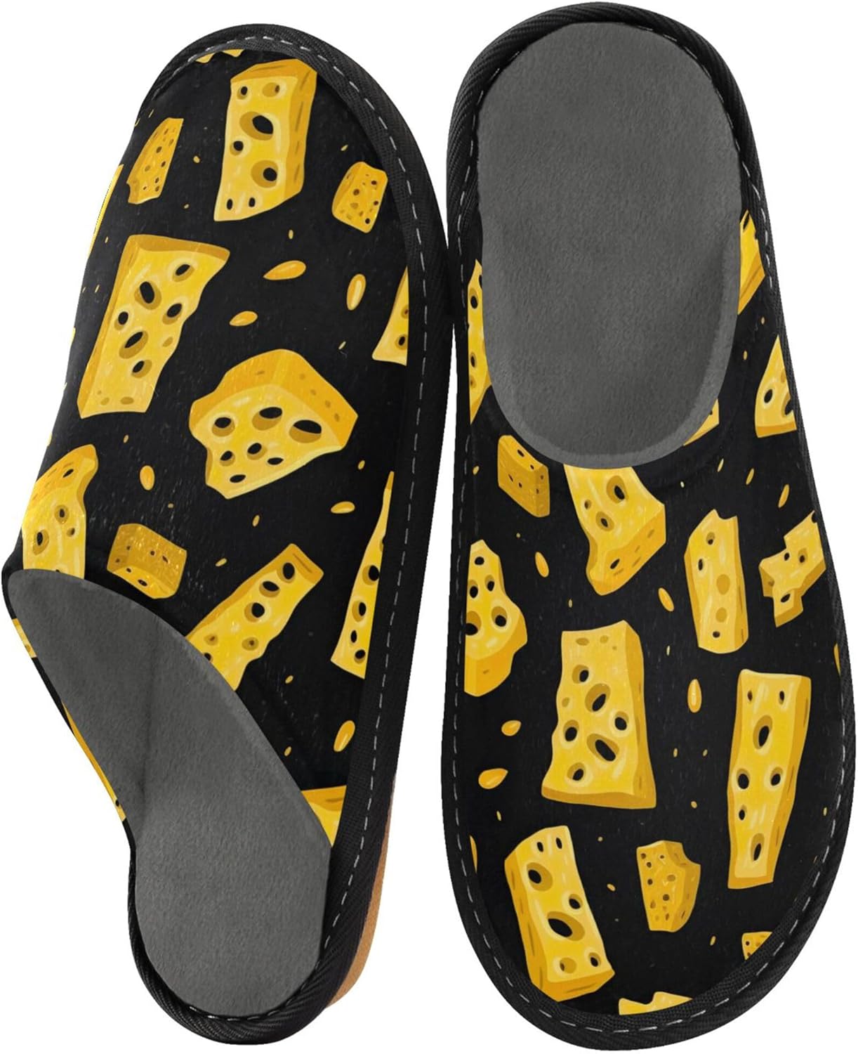 Cheese House Slippers – Cozy Fuzzy Slippers for Guests, Washable & Disposable, Perfect for Shoeless Home, Spa & Hotel Use A111422