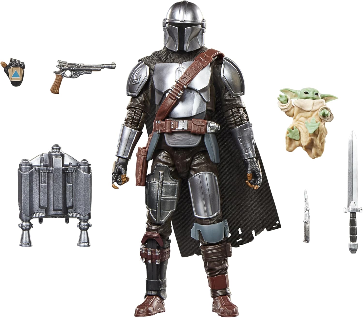STAR WARS The Black Series The Mandalorian & Grogu, The Mandalorian & Grogu Deluxe Collectible 6 Inch Action Figure Gift
