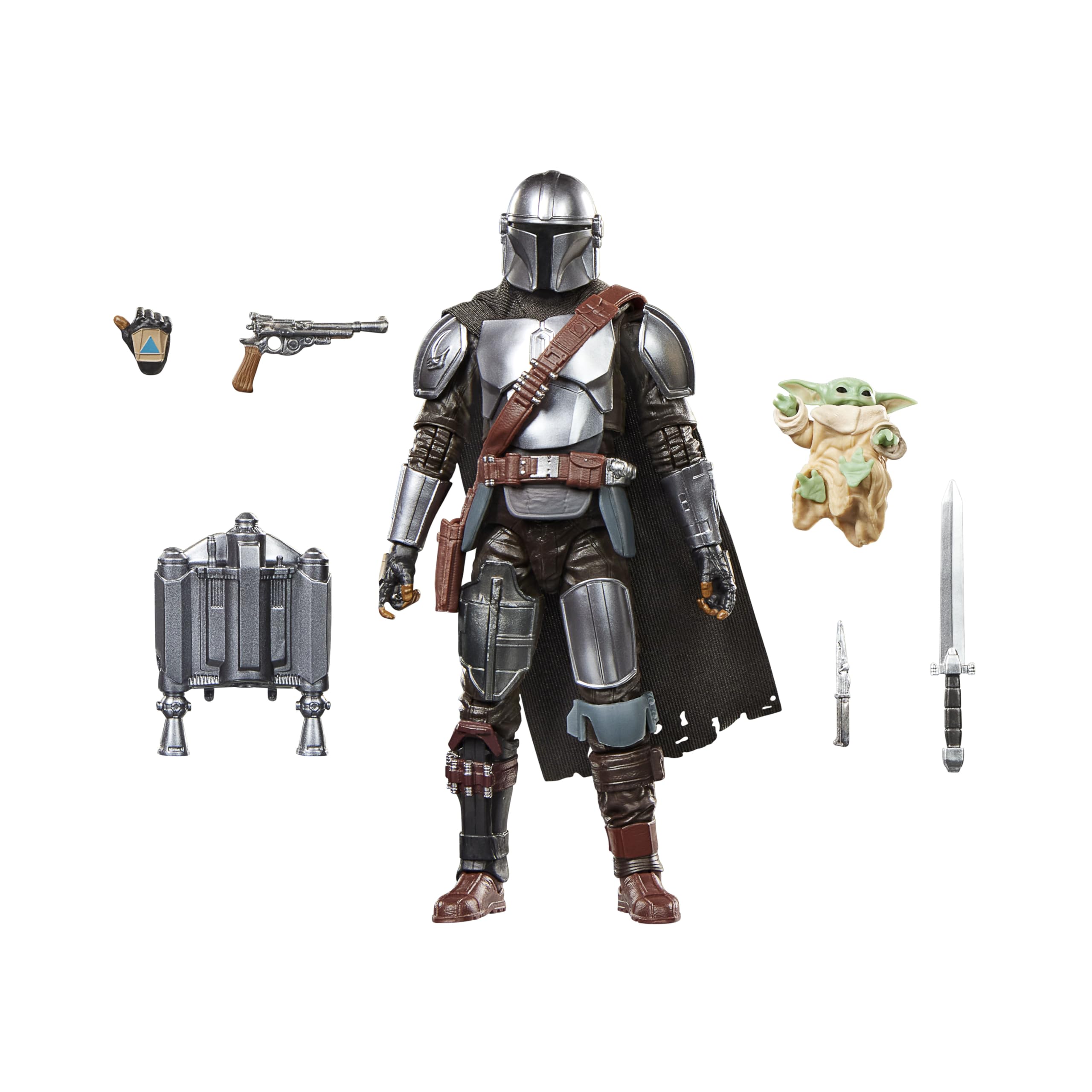 Star Wars The Black Series Der Mandalorianer & Grogu, Deluxe Action-Figurengeschenk zum Sammeln The Mandalorian & Grogu, Skala 15 cm