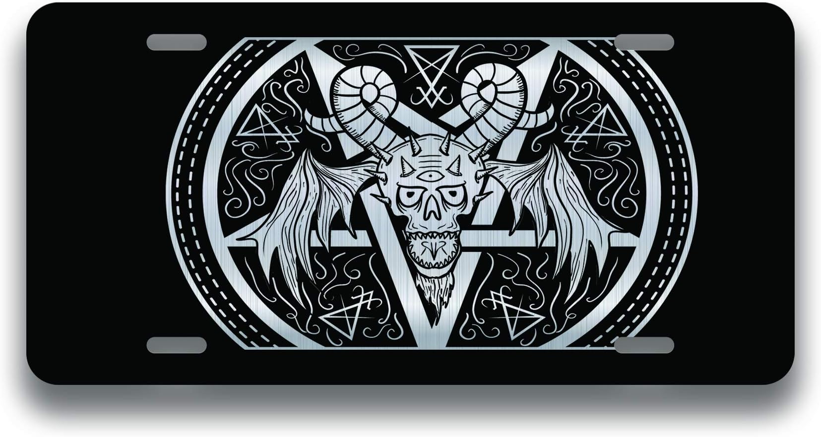 Satanic Devil Pentagram Vanity Front License Plate Tag KCE357