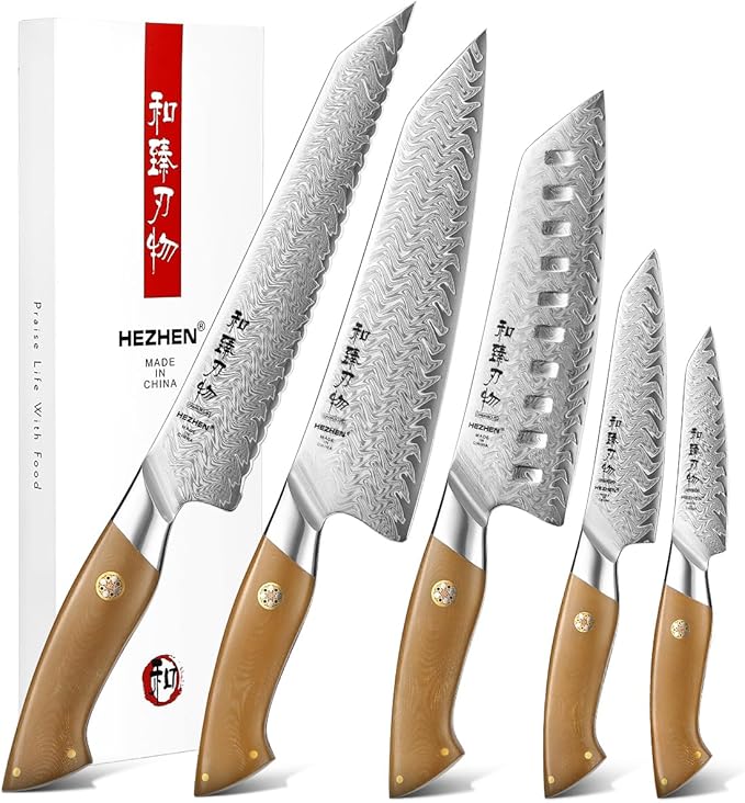 Set Cuchillos Cocina 5 Piezas Acero Inoxidable Base Magnética miniatura 2