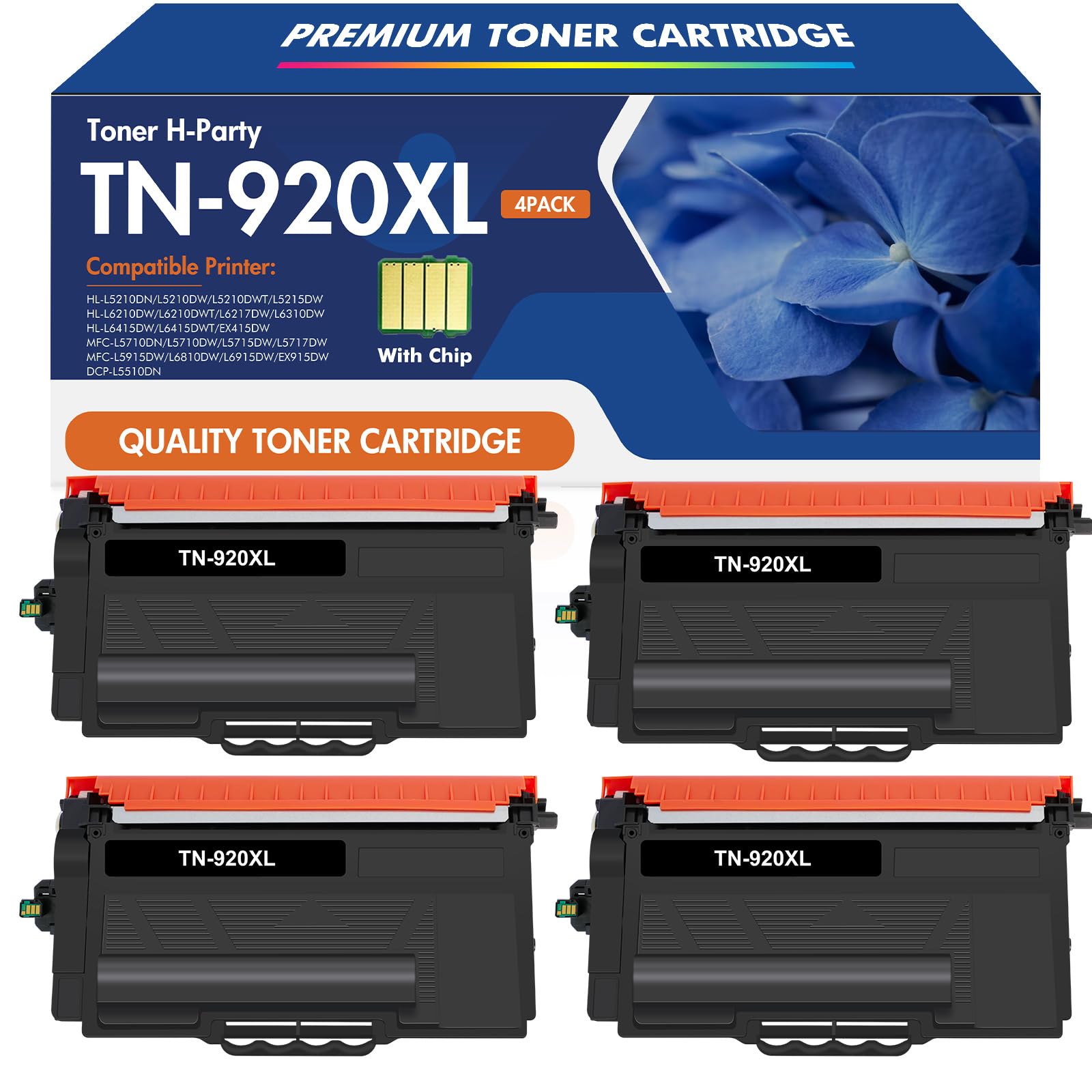 TN920 TN920XL Toner for Brother Printer HL-L6210DW Compatible for TN 920 920XL TN920XL TN920XXL TN920UXXL HL-L6210DWT HL-L5210DN HL-L5210DW HL-L5210DWT Cartridge Printer Black High Yield 4 Pack