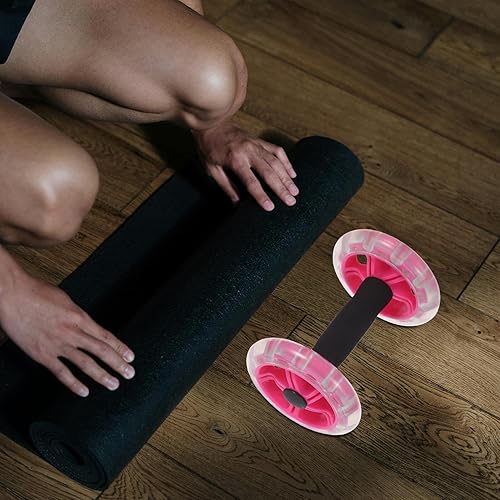 Miniatura 9 de 2pcs Ab Roller Wheel Double Wheel Stable Design Abdominal Exercise Roller for Men Women Core Workout Equipment Portable Waist Sculpting Fitness Tool