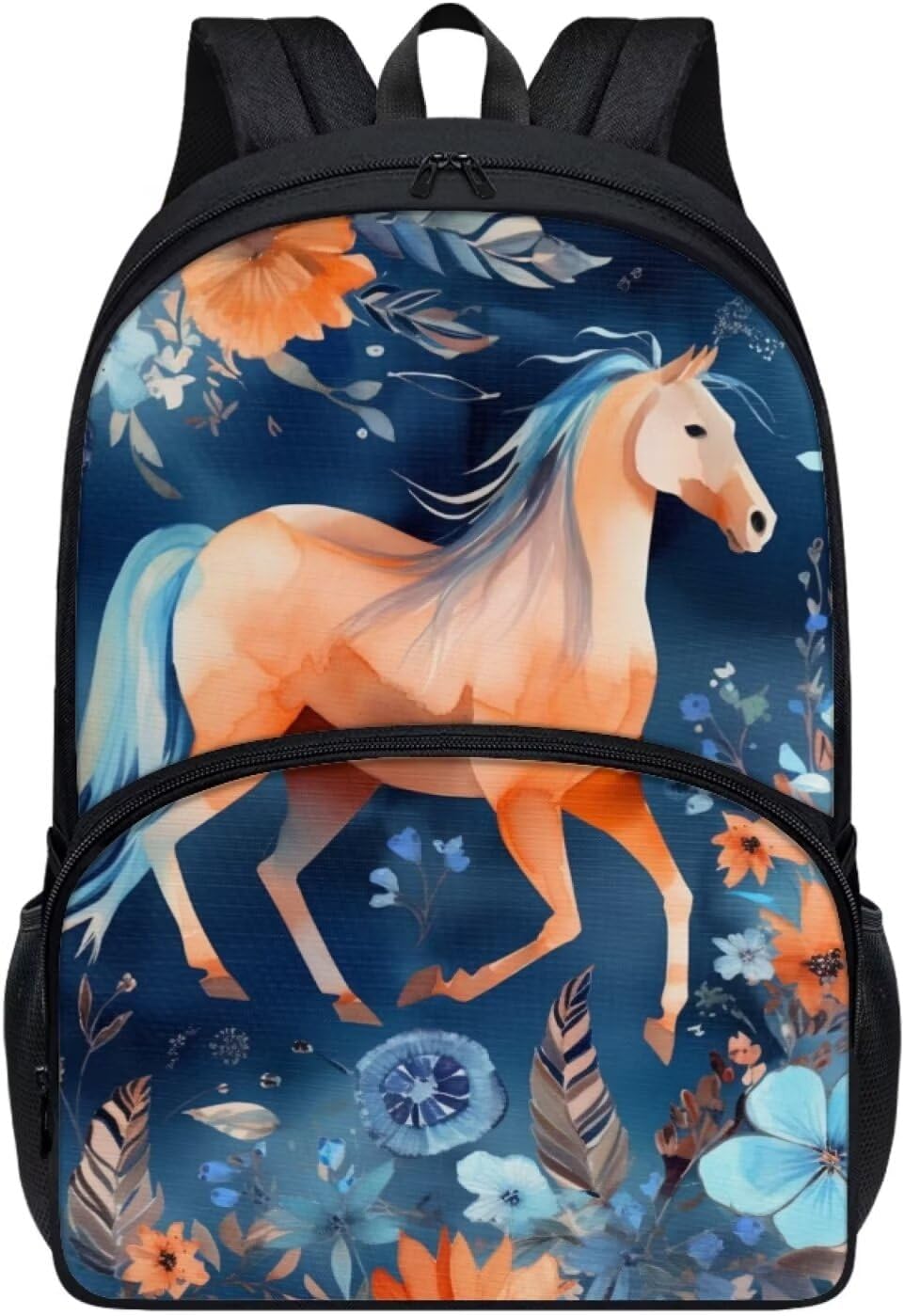 School Backpacks Flower Horse Student Backpack For Girls Kids Shoulder Bag Bookbag