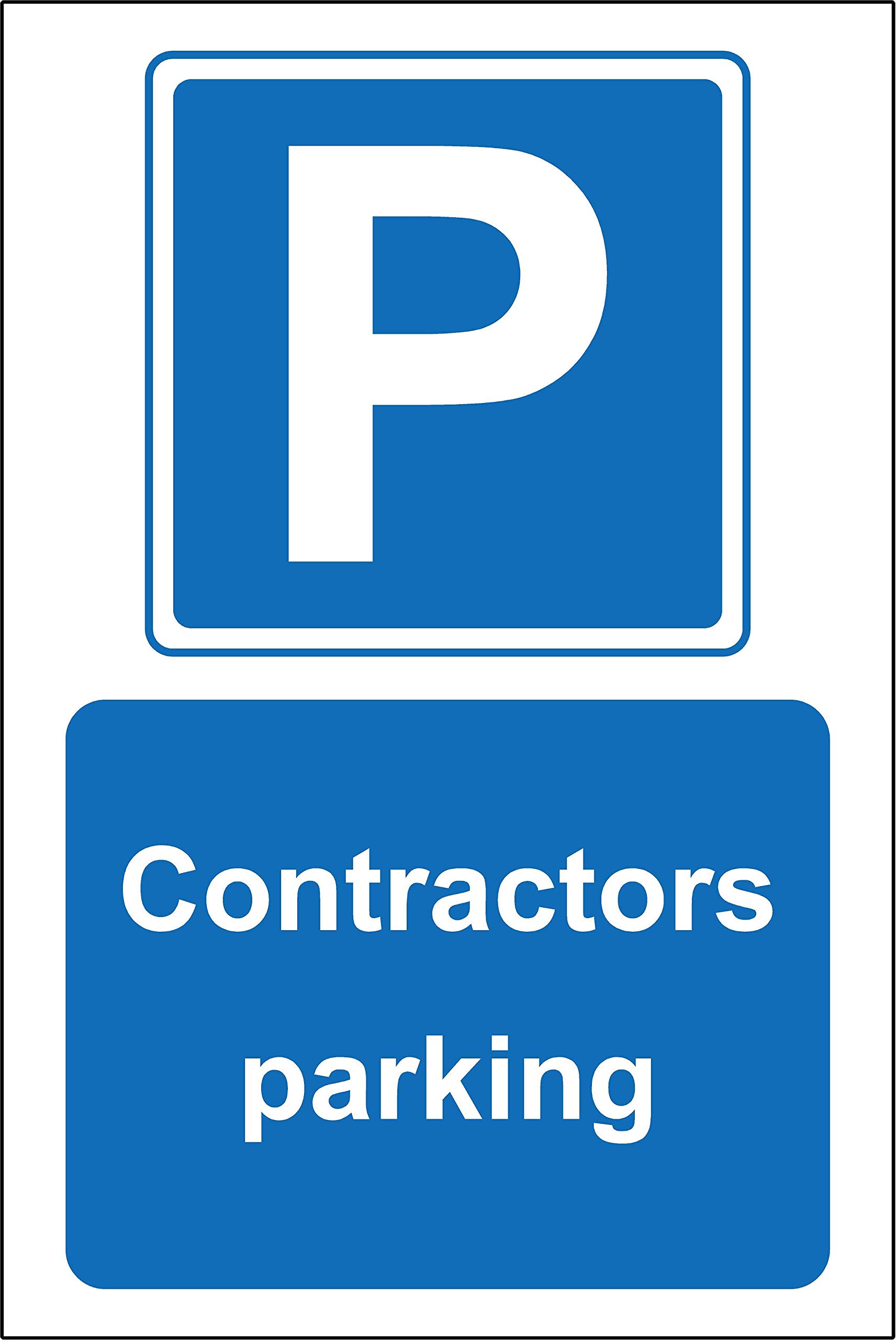 Kpcm Display Ltd Contractors Parking Safety Sign - 3Mm Aluminium Sign 600Mm X 400Mm