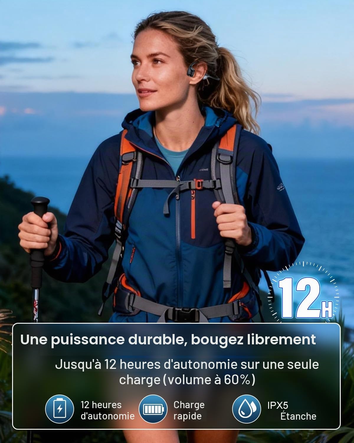 Casque à Conduction Aérienne Écouteurs sans Fil à Oreilles Libres