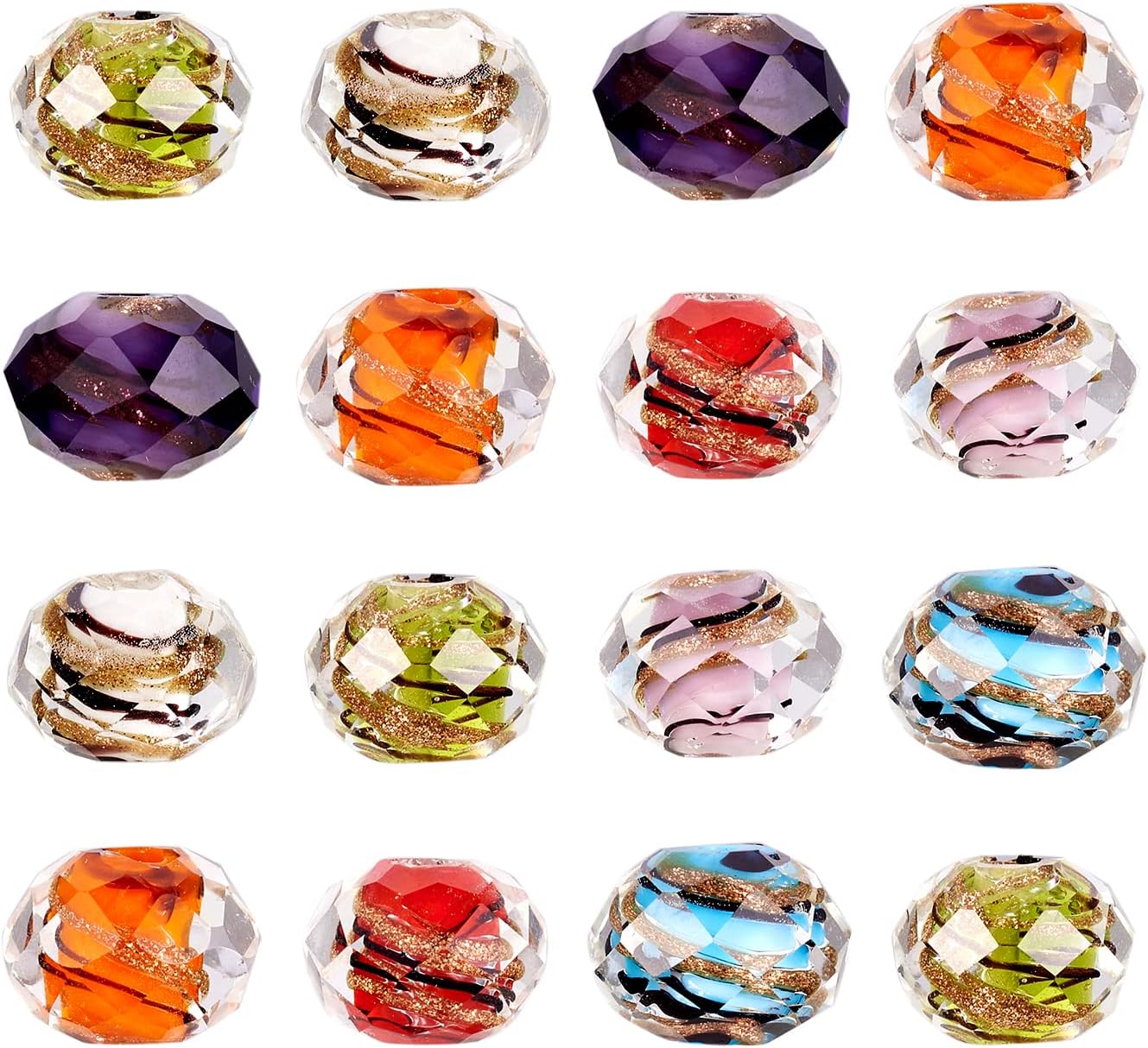 Craftdady 12mm Gold Sand Lampwork Faceted Glass Beads Millefiori Round Loose Bead with 1mm Hole for Jewelry Making, About 40pcs/Strand - Image 7