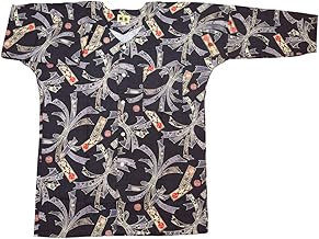 【熨斗と千社札・黒】義若オリジナルの鯉口シャツ単品 男女兼用（LL 特大サイズ）
