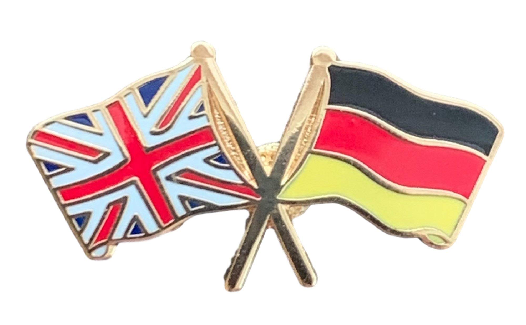 UNION JACK & GERMANY DOUBLE ENAMEL LAPEL PIN BADGE