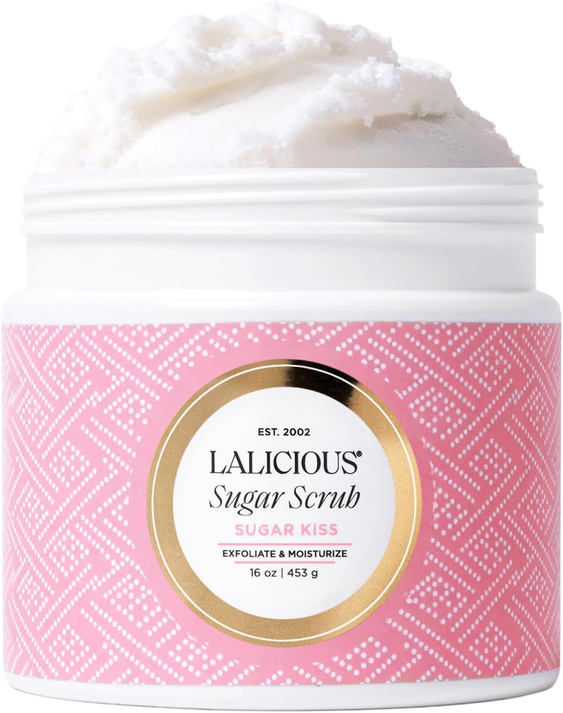 Sugar Kiss® Exfoliating & Moisturizing Body Scrub | Sugar & Coconut Oil | Pre-Shave Scrub for Ingrown Hairs & Razor Bumps | Gently Buffs & Smooths Sensitive Skin | No Parabens | Large 16oz