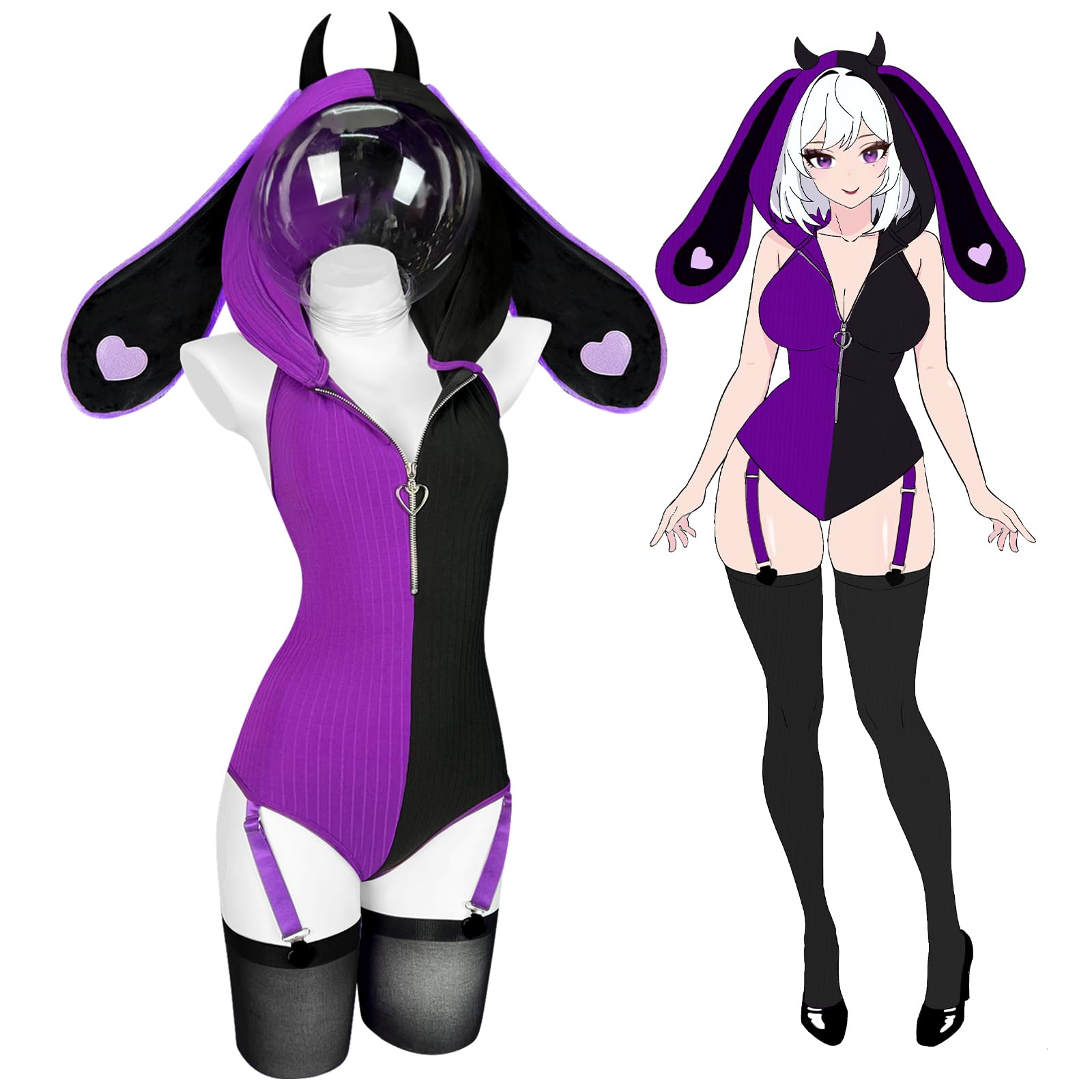 KORURACLUB Bunny Outfit Cosplay Sexy Dessous Streifen kostüm
