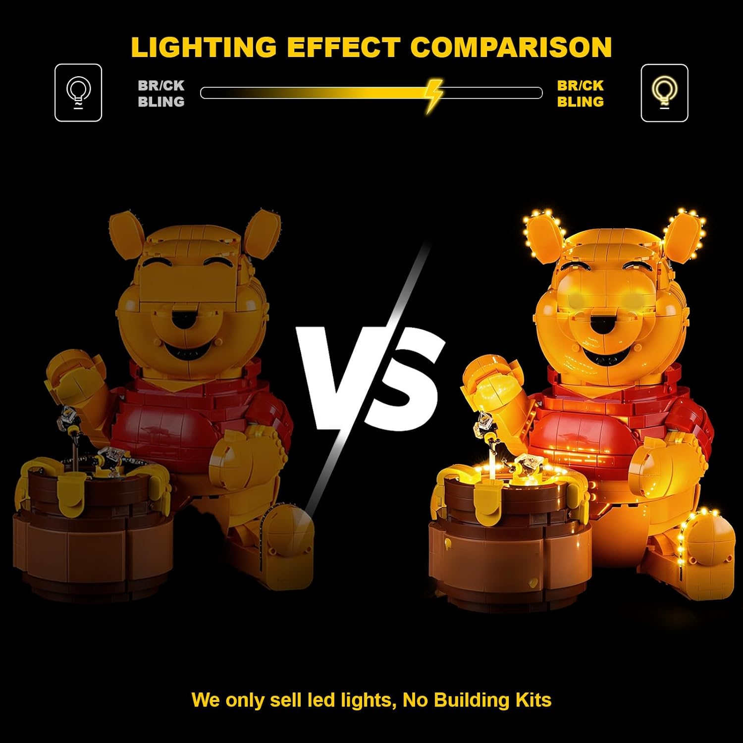 Vaodest LED Lighting Set for Lego Winnie the Pooh 43300, Decorative Light Kit Compatible with Lego 43300 Ideas Building Toy, Step-by-Step Video Guide, Creative Display Gifts (LEGO Set Not Included)