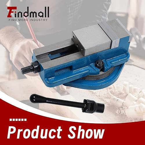 Miniatura 4 de findmall Tornillo de molino de precisión de 2 pulgadas con tornillo de banco de fresado resistente con base de rotación de 360 grados