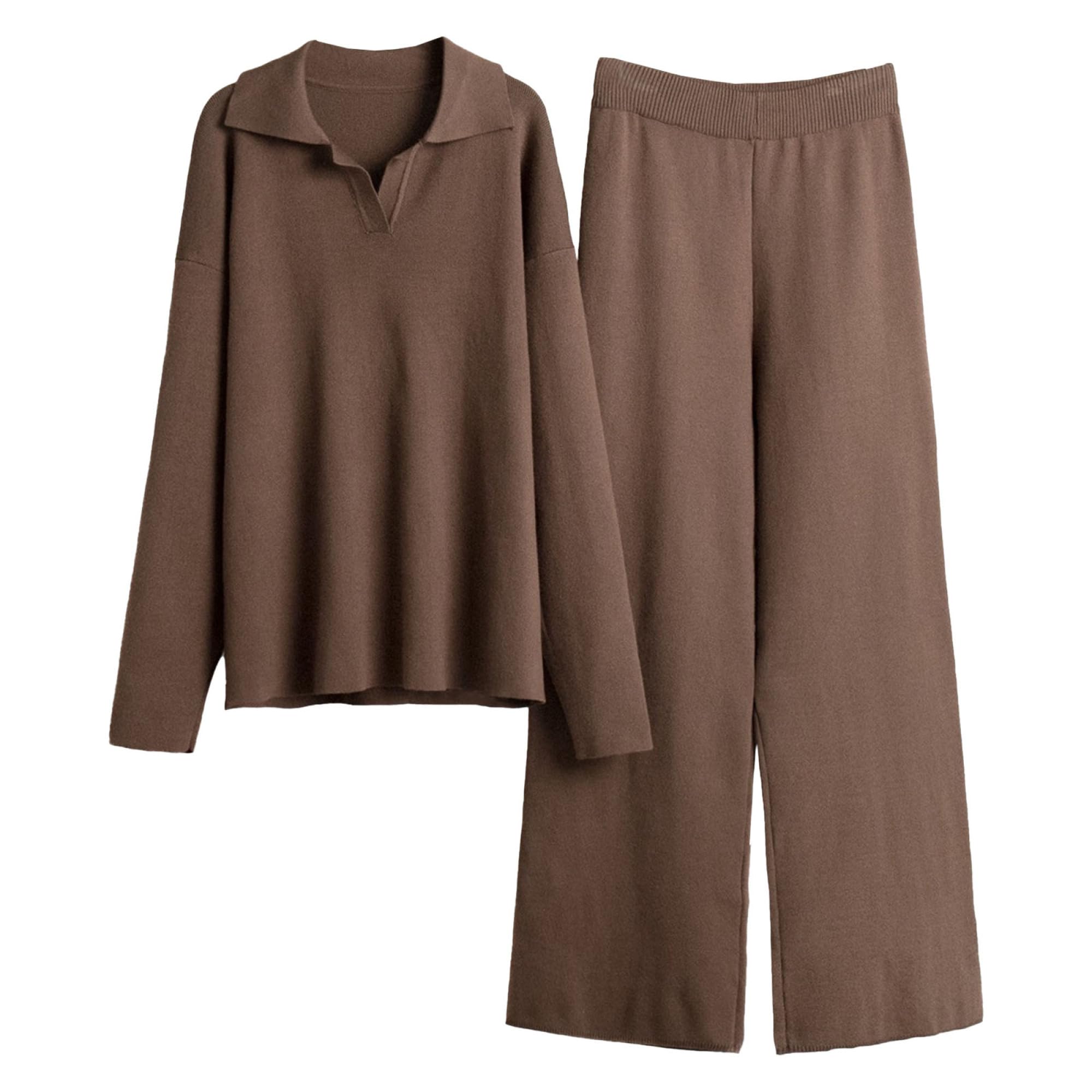 Ensembles pour femmes, tenues d'automne 2 pièces, ensembles de détente assortis, de pulls en en Tricot