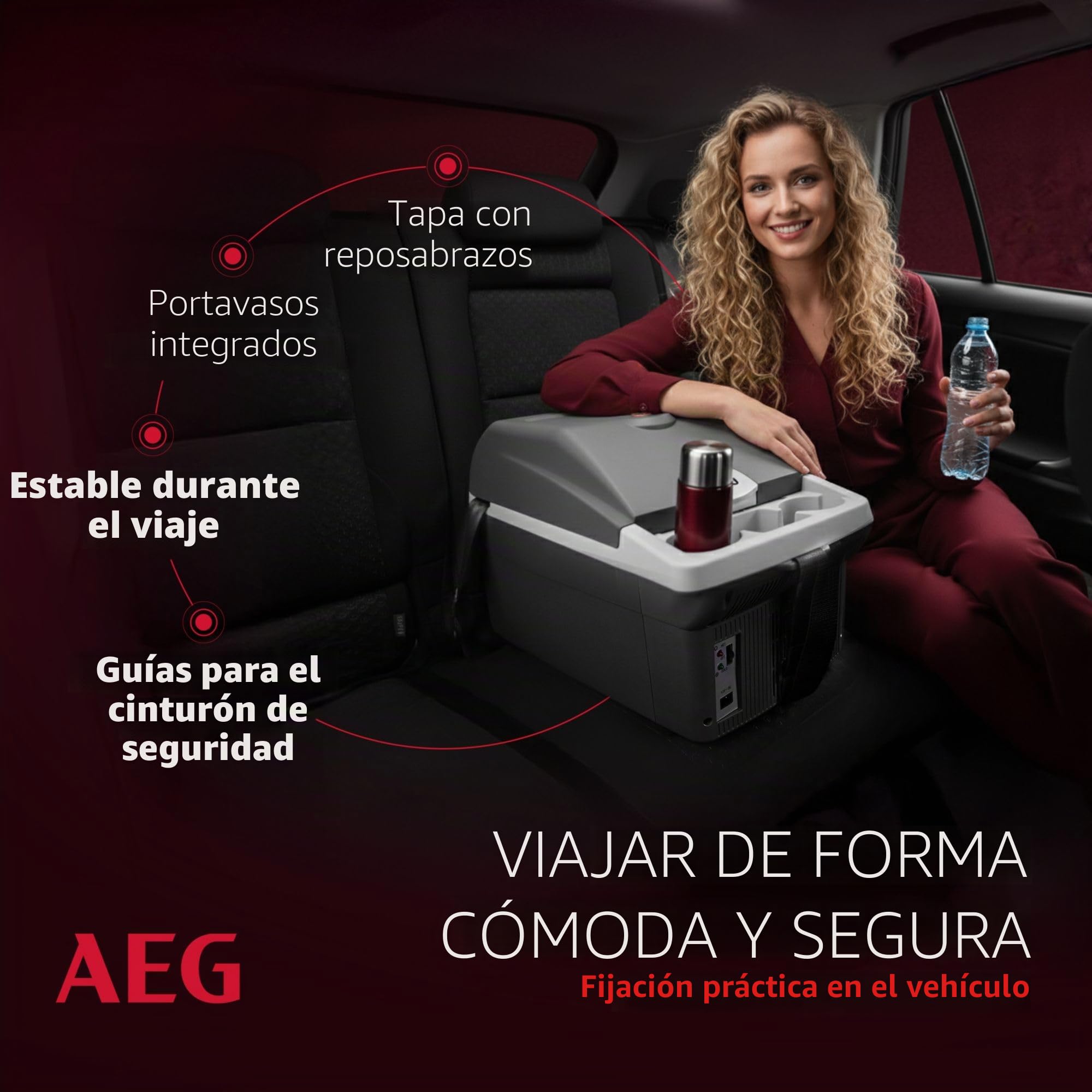 AEG Automotive Board-Bar BK 16 enfriador y calentador termoeléctrico 16 litros, 12 voltios para coche y enchufe, se puede conectar al coche