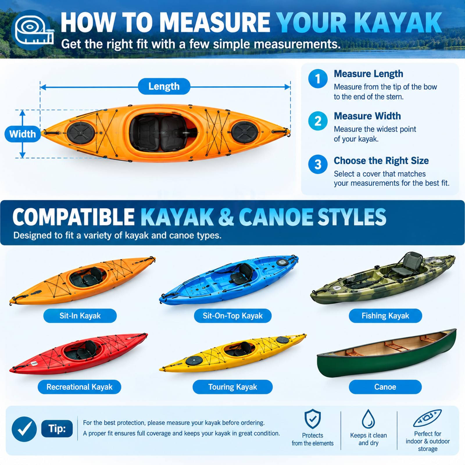 Funda para Kayak para Feelfree Moken 10 V2 2020s–Present, Cubierta 420D Resistente al Agua con Correas Antiviento y Hebillas Ajustables para Exterior