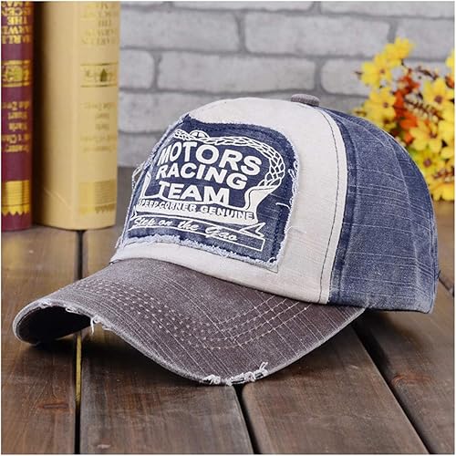 Miniatura 6 de Gorra de béisbol vintage de algodón de mezclilla con borde deshilachado, ajustable, unisex