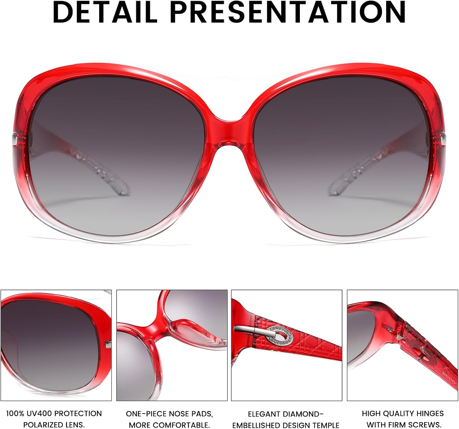 DUCO Classic Sunglasses for Women polarized womens sunglasses 100% UV Protection Shades 6214 - Image 5