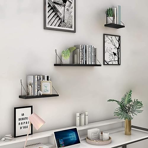 Miniatura 4 de Estantes flotantes de madera, estante rústico montado en la pared, estante colgante de madera clara, baño, dormitorio, cocina, organizador de pared,