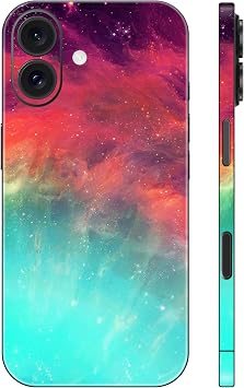 Skin Wrap Phone Sticker Compatible with iPhone Red Green, 16 Plus | Protective Film Vinyl Skin, Decal Cover for Back, Camera, Frames