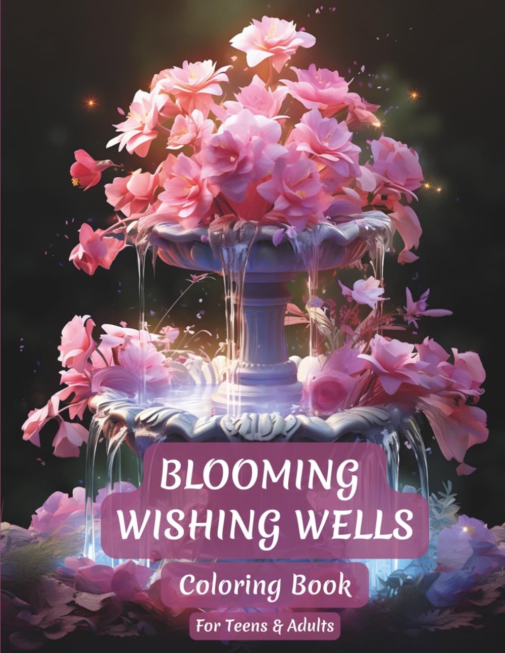 Blooming Wishing Well Coloring Book: A Fantasy Coloring Book for Teens and Adults Featuring Magical Wishing Wells and Floral Designs for Relaxation